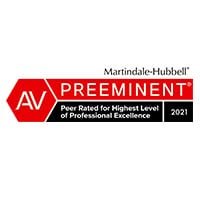 Martindale-Hubbell | AV | Preeminent | Peer Rated for Highest Level of Professional Excellence | 2021